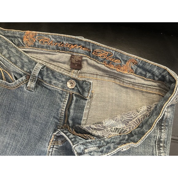 Christopher Blue Womens jeans 4 Stretch Denim Straight Medium Wash Low Rise - Picture 2 of 6
